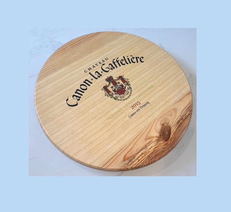 Artisan Lazy Susan CANON LA GAFFELIERE Wines 20" with Bearing Handmade Active - Image 2 of 2