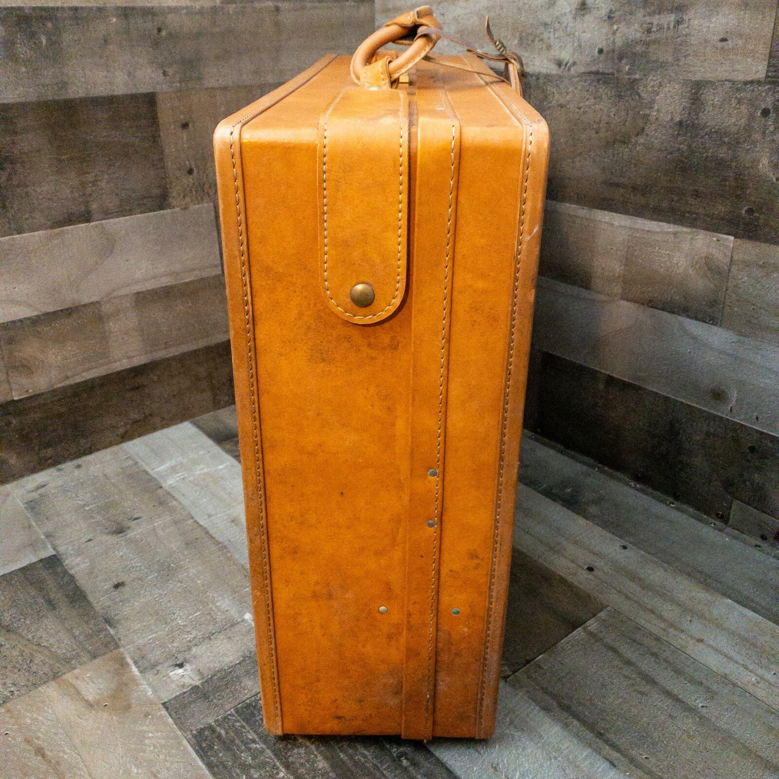 Vintage Hartmann Luggage 24" Belting Leather Suitcase with Tags, MCM