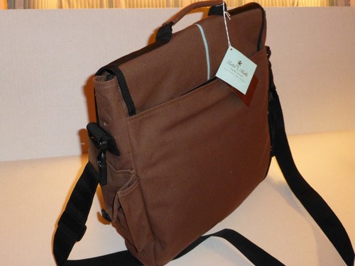 Daddy Diaper Bag Eco-Friendly Organic Cotton Brown Canvas W/Baby Pad, NOS w/Tags - Picture 3 of 4