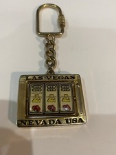Keychain Casino Las Vegas Slot Machine Metal Flips Rare