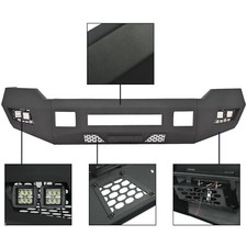 For 2011-2016 2/4WD Ford F250 F350 Heavy Duty Black Front Bumper w/LEDs NEW