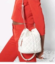 Nwt Mz Wallace Lacquer  Pearl Bucket Crossbody Shoulder Bag With 3 Crossbody Str