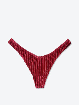 Victorias Secret V Cut Brazilian THONG Panty Panti SEXY Velvet NWT High Leg PINK