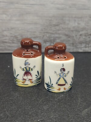 Vintage Mexican Tequila Jugs Salt & Pepper Shakers Hand Painted Made In Japan