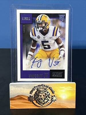 KARY VINCENT JR. 2021 PANINI SCORE ROOKIE AUTO #SA-KVI - LSU TIGERS Broncos