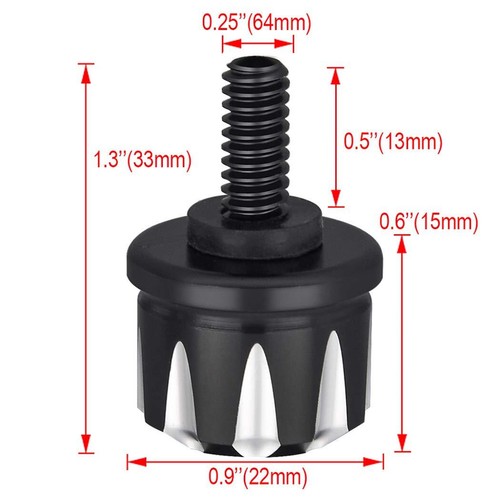 Black Rear Fender Aluminum Seat Bolt Screw Fit For Harley Touring Motorcycle - Picture 3 of 9