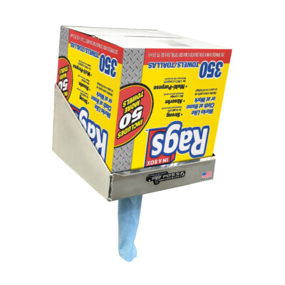 Pit Posse Rag in a Box Dispenser Holder for Trailer Made in USA-350 Count size
