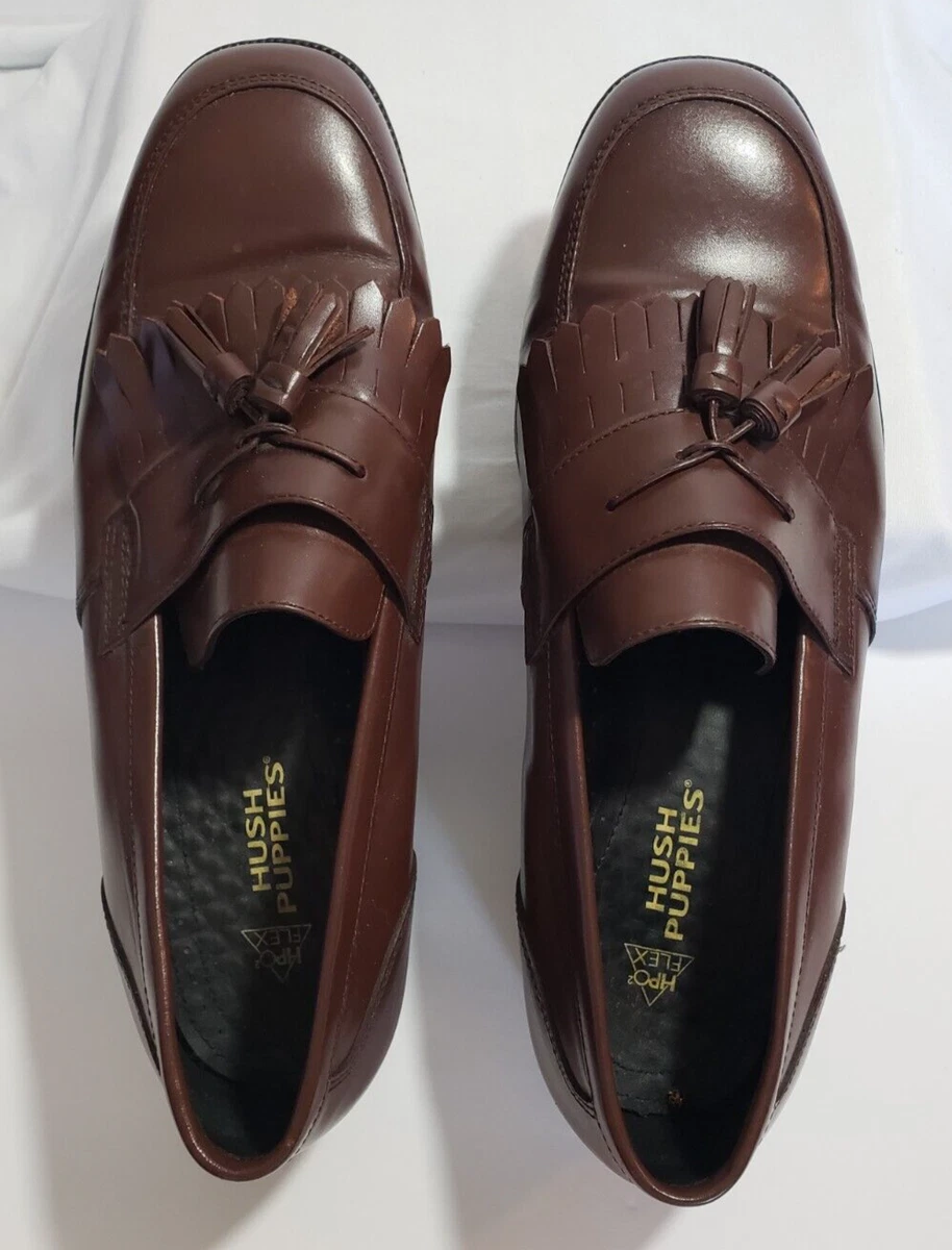 Mens Casual Hush Puppies Tassel Shoes HPO2 Flex Loafer Sz 11 M Maldo Brown 15172