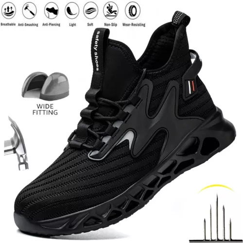 Safety Steel Toe Cap Work Shoes Indestructible Boots Mens Breathable Sneakers - Picture 3 of 16