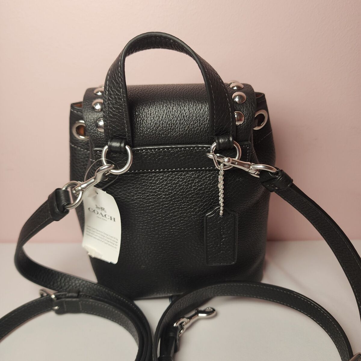 バックパック・リュック COACH Amelia Convertible Backpack With Rivets CM041 NWT Coach CM041 Amelia Backpack Rivets Leather Convertible