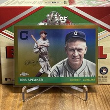 2025 Topps Chrome Platinum Tris Speaker Toile Gold Refractor /50 Cleveland HOF