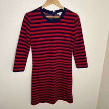 Gap Red and Navy Striped Knit Dress Small 