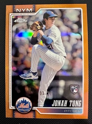 2026 Topps Chrome /25 Orange Refractor JONAH TONG RC Rookie Orange Mets SSP MC5