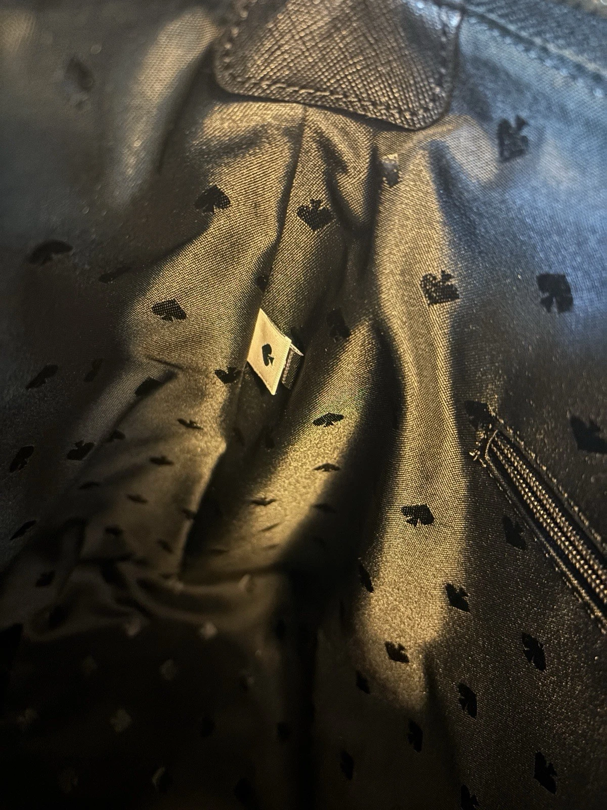 Borsa Kate Spade tessuto glitter K4626 nera nuova con etichette sacchetto antipolvere