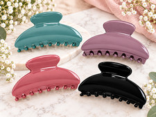 Glossy Hair Claw Clips   Standard size 3.75" x 2" Hair Clips   4 Great Colors