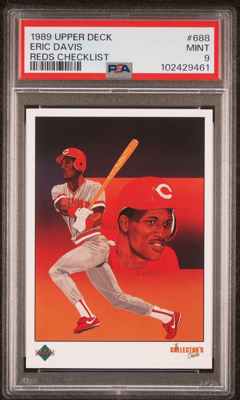 1989 Upper Deck #688 Eric Davis Reds Checklist PSA 9