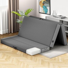 Colchón plegable triple plegable Cozzzi para piso y viajes con funda extraíble...