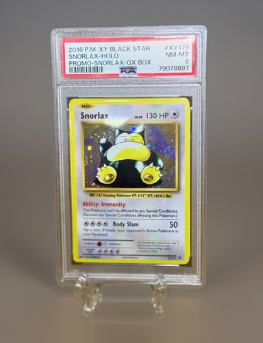 2016 POKEMON XY BLACK STAR PROMO SNORLAX GX BOX #XY179 SNORLAX-HOLO PSA 8