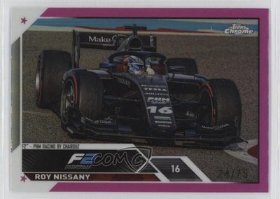 2023 Topps Chrome Formula 1 F2 Cars Pink Refractor 24/75 Roy Nissany #140 15wb