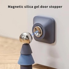Magnetic Silent Door Stopper No Drill, Anti-collision, Floor Mount
