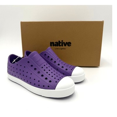 NEW! Native Jefferson Child Shoes - Starfish Purple/Shell White - J3 (big kid 3)