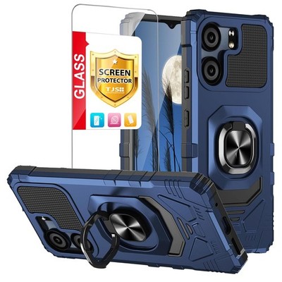 TJS Compatible for BLU View 5 B160V Case, Blu F5 5G Case,with Tempered Blue