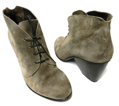 Coclico Suede Size 40 US 8.5 - 9 lace up wedge pump heels boots brown Spain