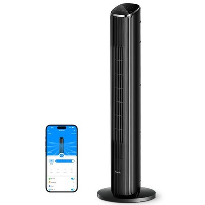 GoveeLife Black Tower Fan for Bedroom, 36'' Smart Floor Fan with App/Voice Con...