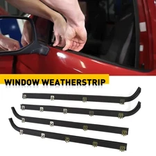Inner & Outer Window Sweep Felts Seals Weatherstrip 4Pc Kit Set for Ford Truck X