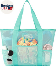 Mesh Beach Bag, Large Bag with Zipper Beach Bags for Women Waterproof Sandproof