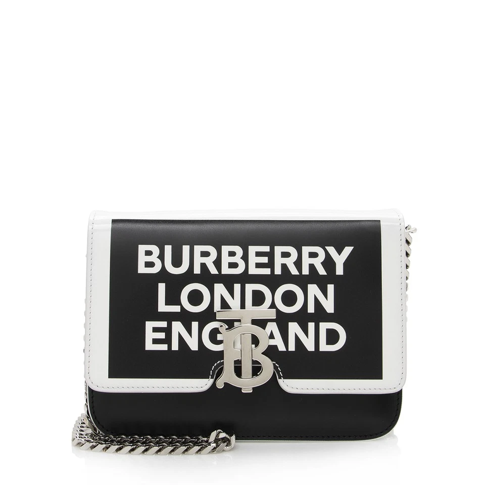 Bolso de hombro Burberry de cuero con logotipo TB