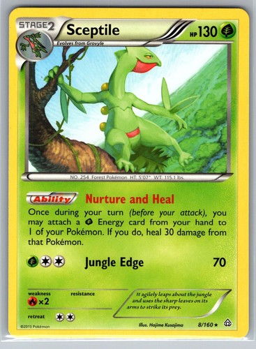 Sceptile 8/160 Rare Primal Clash Pokemon Lightly Played