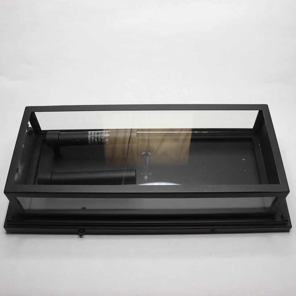 Lámpara de pared exterior Hampton Bay 2 luces con vidrio transparente negra 18" BAL-76 Foto 3 de 4