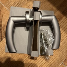 Door Handle Set In Box In Satin Chrome