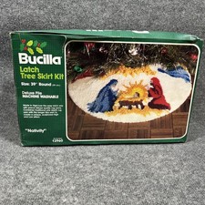 NEW Nativity Scene Tree Skirt Latch Hook Bucilla 12960 Christmas Round Rug Kit