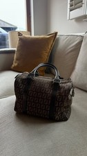 Fendi Zucca monogram top handle bag Vintage Boston Bag Khaki / Brown