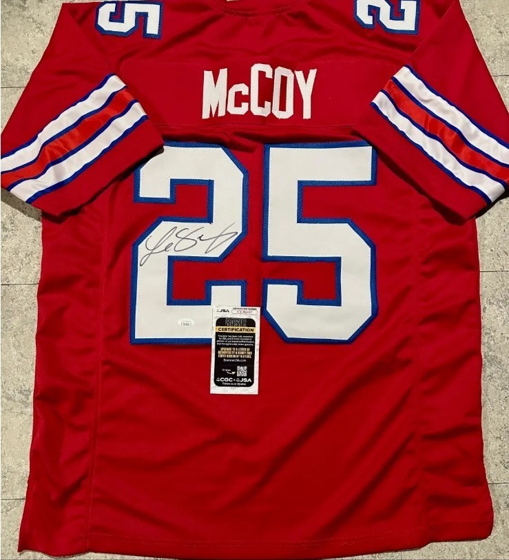 LeSean McCoy Autographed Signed Tampa Bay Buccaneers Buffalo Bills CUSTOM JERSEY JSA COA 