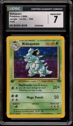 Pokemon Nidoqueen Jungle 1st Edition Holo Rare #7 CGC 7