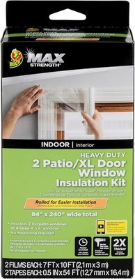 Duck MAX Strength Window Insulation Kit, Fits Patio Doors & Large Windows, He...