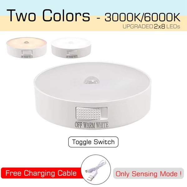 6x LED Motion Sensor Lights PIR Wireless Night Light Battery Cabinet ...