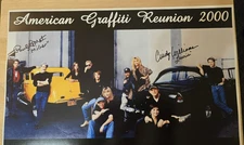 American Graffiti Reunion 2000 Poster Autographed Paul Lamat and Cindy Williams