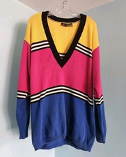 Vintage 90s LizSport colorblock pop art oversized sweater Pullover top Cosy NWT