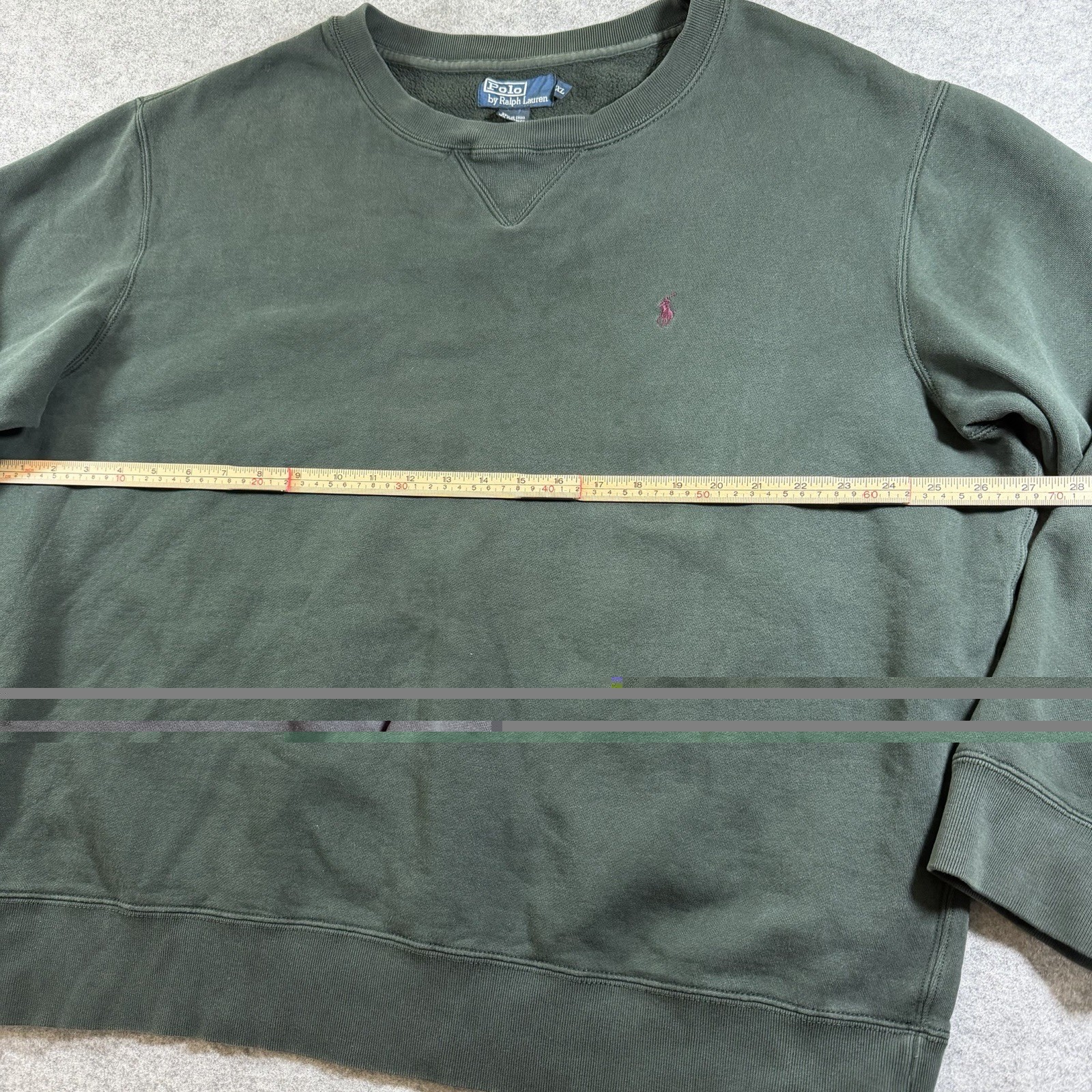 Polo Ralph Lauren Sweatshirt Mens 2XL Hunter Green Vintage 90s Crewneck *Flaws* thumbnail 6