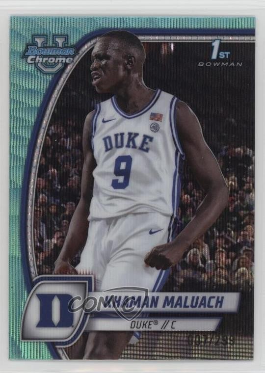 2024-25 Bowman U Chrome Aqua Wave Refractor 7/299 Khaman Maluach #46 13gp