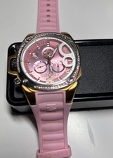 Montre Chronographe Femme Technosport TS-820-4 - Or Et Rose, Bracelet Silicone, étanche 100m, Neuve Avec étiquettes