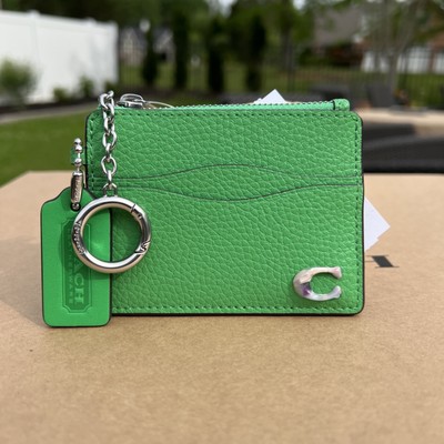 COACH CX167 COACHTOPIA WAVY ZIP CARD CASE W/ KEY RING Electric