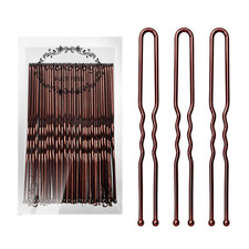 U Shaped Heavy Duty Hair Pins for Buns, 100 PCS 2.8" Brown Hair Pins for Women H