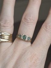 Beautiful 9ct Gold Emerald Diamond Ring