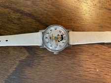 Disney Franchise Goofy Character Analog Wristwatch with White Band Collectible