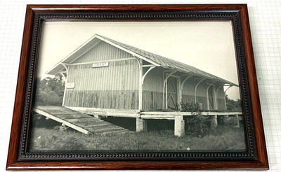 FRAMED VINTAGE FLORIDA EAST COAST RAILWAY GRANT STATION DEPOT PHOTO,  FEC